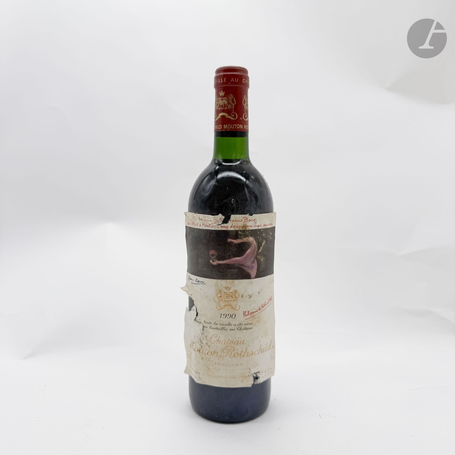 1 B CHÂTEAU MOUTON ROTHSCHILD (B.G; e.t.a.), GCC1 Pauillac, 1990