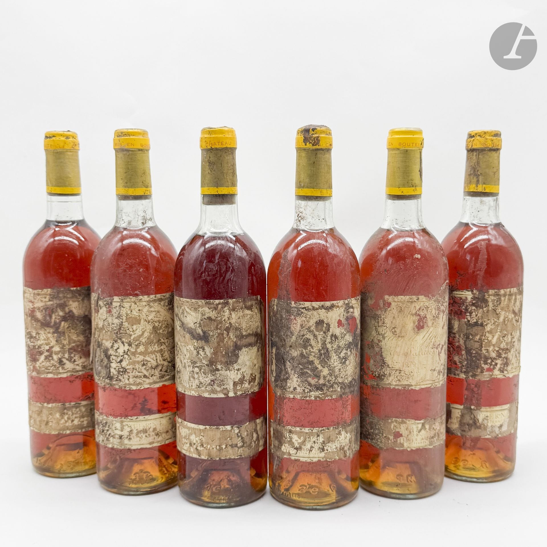 6 B CHÂTEAU D'YQUEM (1 T.L.B; 4 H.E.+; 1 H.E; 4 e.t.h; 2 e.t.h. fortes; c.c. légères dont 3 bombées), C1 Supérieur Sauternes, 1979