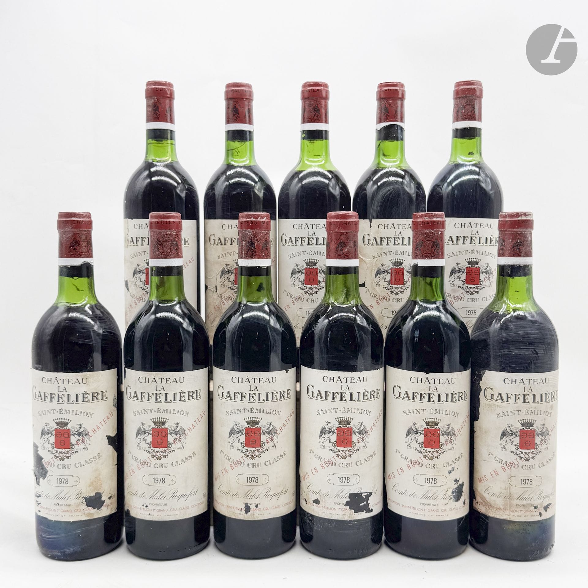 11 B CHÂTEAU LA GAFFELIERE (2 T.L.B.+; 6 T.L.B et 3 H.E.+; e.t.a; c.s), GCC1B Saint-Emilion, 1978