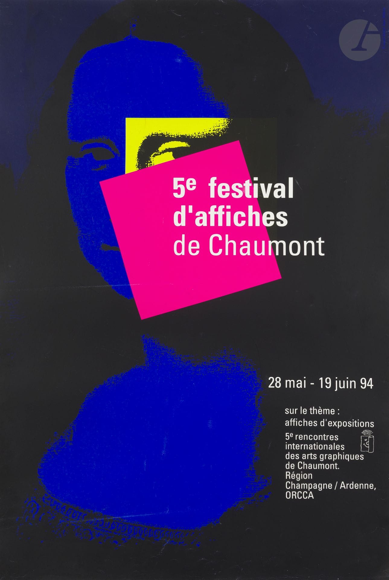 Jean WIDMER (1929-2026)
5e festival d’affiches de Chaumont, 1994
Chromolithographie. Entoilée. 
Imp. Draeger, Paris. 
Non signée. 
Bon état. 
125,5 x 86 cm

Bibliographie :
Centre Georges Pompidou. Jean Widmer graphiste, un écologiste de l’image,Éditions du Centre Pompidou, 1995, p. 182.