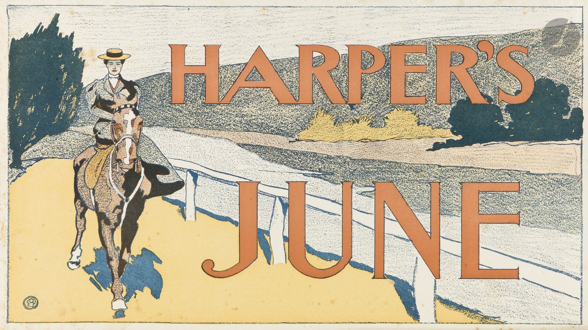 Edward PENFIELD (1866-1925)
Harper’s June - Harper’s July - Harper’s April - Harper’s October 
4 chromolithographies. Non entoilées.
Imp. Harper & Brothers, New York.
Signées.
24 x 40 cm – 23,5 x 37,5 cm – 45,5 x 32 cm – 26 x 38,5 cm

Bibliographie :
David W. Kiehl. American Art Posters of the 1890’s in the MET. Museum of Modern Art, 1987.