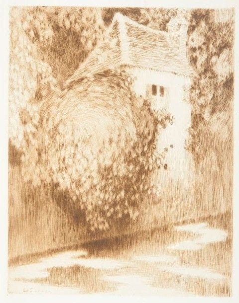 MAUCLAIR (Camille). Henri Le Sidaner. Paris : Galerie Georges Petit, Henry Floury, 1928. — In- 4, 262  pp. , (1 f.), 6 planches, couverture illustrée. Broché, couverture rempliée.

Édition originale du premier grand ouvrage consacré à la vie et l’œuvre du peintre et pastelliste Henri Le Sidaner (1862-1939), composé par son ami l’écrivain et critique d’art Camille Mauclair.
L’édition est illustrée du portrait de l’artiste en frontispice, de plus de 200 reproductions de dessins et tableaux en noir dans le texte et à pleine page et de 6 planches sous serpente légendée, dont deux pointes sèches originales de l’artiste.
Exemplaire enrichi d’une lettre autographe signée de Le Sidaner, d’une page 1/2 in- 8, collée sur un papier cartonné orange, écrite de Gerberoy et adressée à un destinataire inconnu, et d’un tapuscrit de l’époque de 2 pages 1/4, donnant la liste des musées possédant des œuvres d’Henri Le Sidaner.
Exemplaire parfaitement conservé malgré le dos passé.
