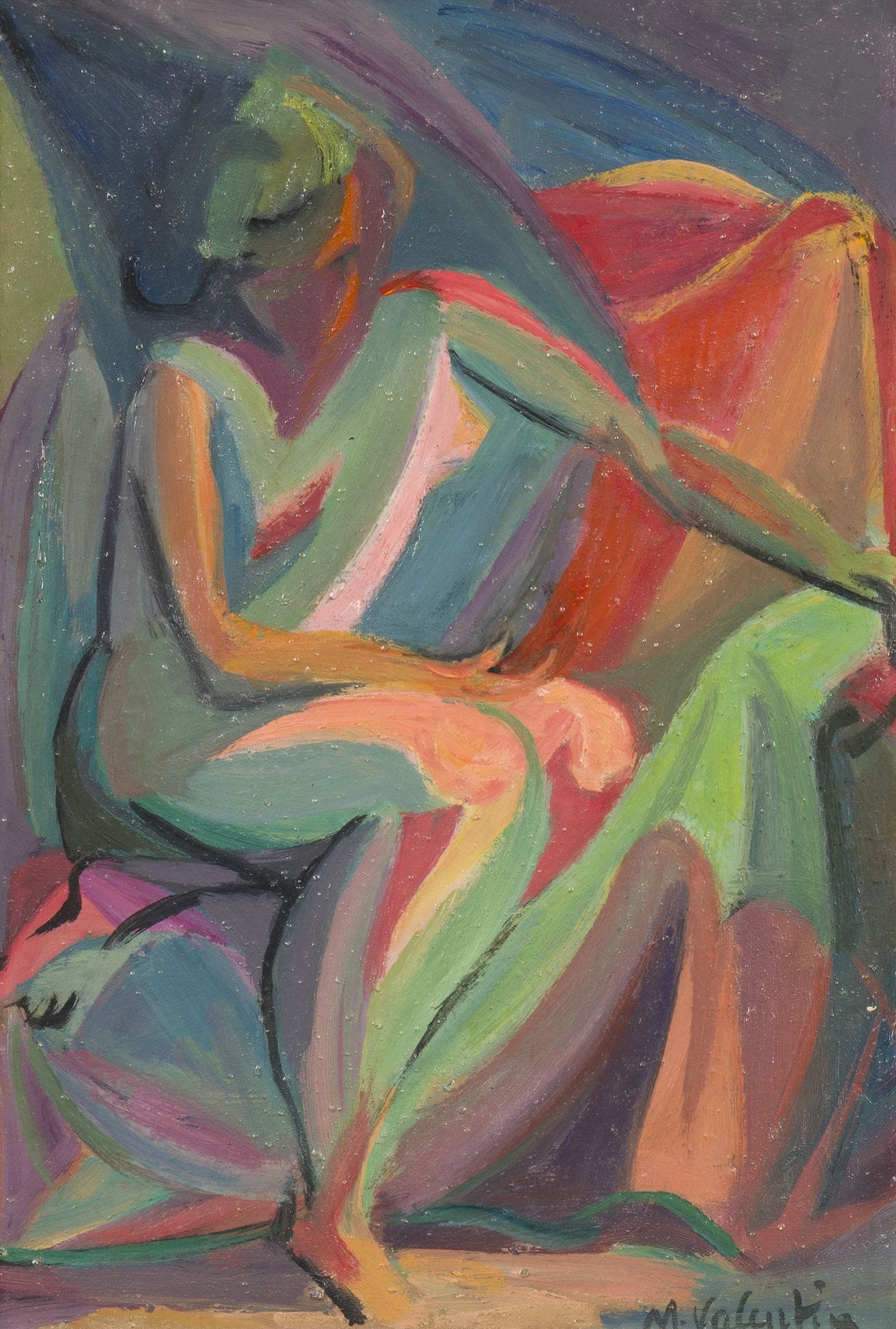 Marcelle VALENTIN (1906-1992)
Femme nue assise
Huile sur carton.
Signée en bas à droite.
40 x 27,5 cm