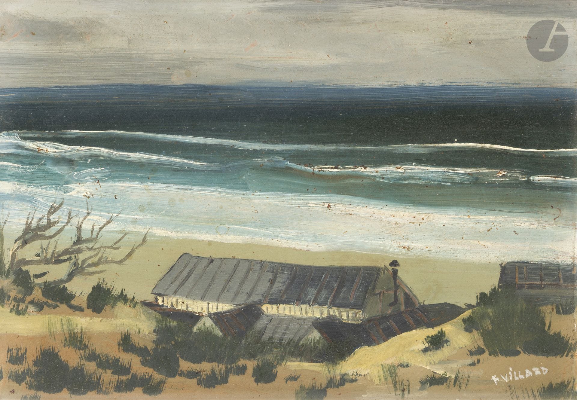 F. VILLARD (XXe siècle)
Paysage de bord de mer
Huile sur isorel.
Signée en bas à droite.
19 x 27 cm