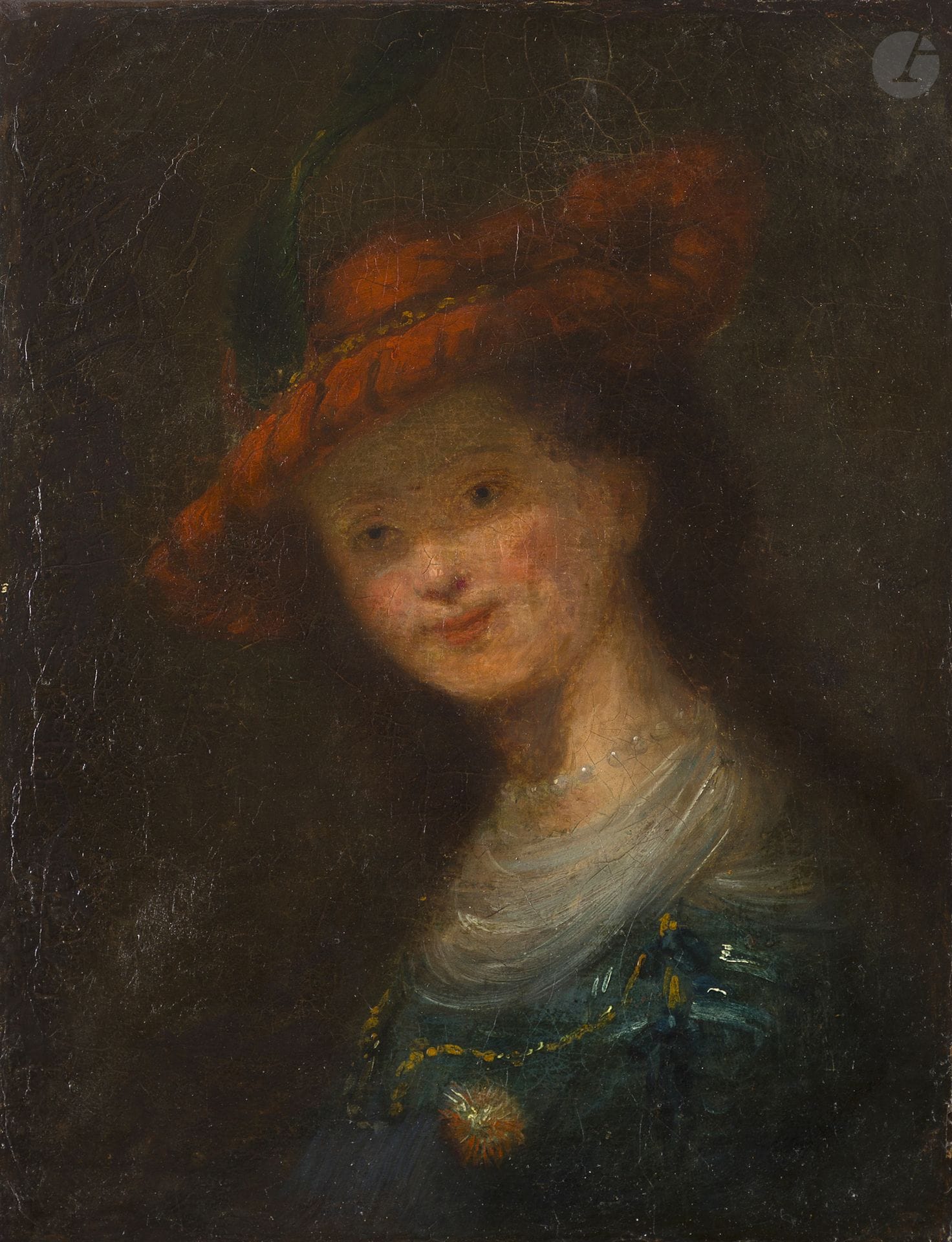École FRANCAISE du XIXe siècle, d'après REMBRANDT
Saskia
Toile
36,5 x 28,5 cm
Sans cadre

Reprise du tableau de Dresde.