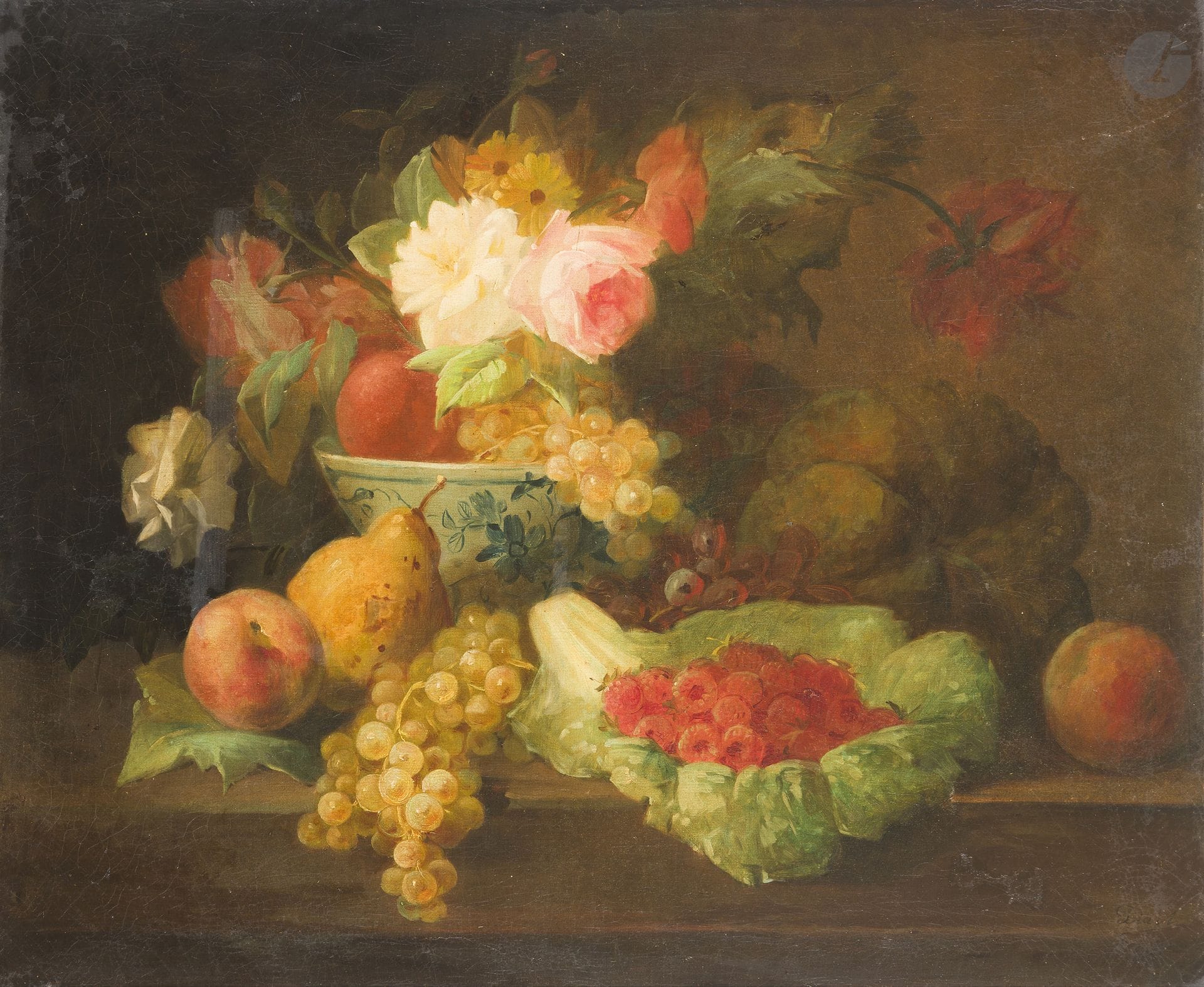 Jules Édouard DIART (1840–1890)
Still Life with Fruit
Oil on canvas 
59.5 x 72.5 cm
Signed lower right 
Unframed