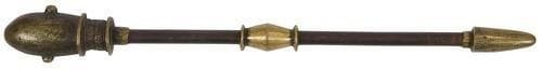 TIV (Nigeria) Sceptre. Constitué d'une tige en fer sur laquelle sont coulés des bronzes en cire perdue, représentatifs du haut grade social. Longueur: 44,5 cm
