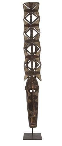 BOLO (BOLON) (Burkina-Faso) Grand masque «Syêkelé» en bois polychrome, stylistiquement des années 1950. Hauteur: 198 cm