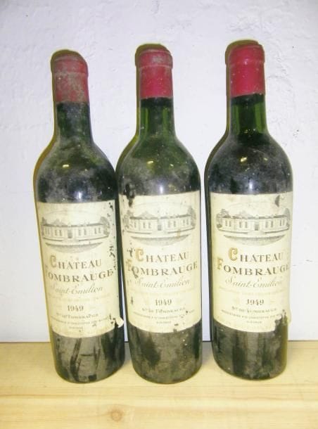 3 Bouteilles CH. FOMBRAUGE, St-Émilion 1949 (es, 1 V, 1 GV coul)