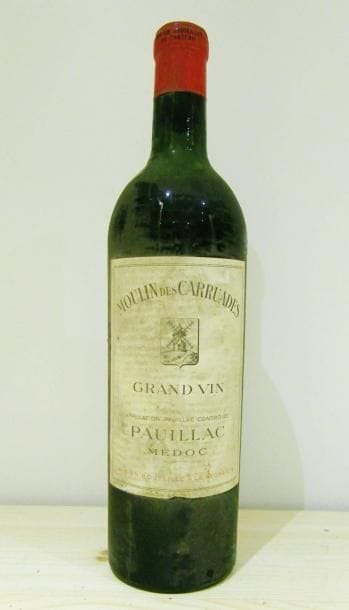11 Bouteilles MOULIN DES CARRUADES, Pauillac (SM, bouteilles anciennes, 1 LB, 1 B/V)