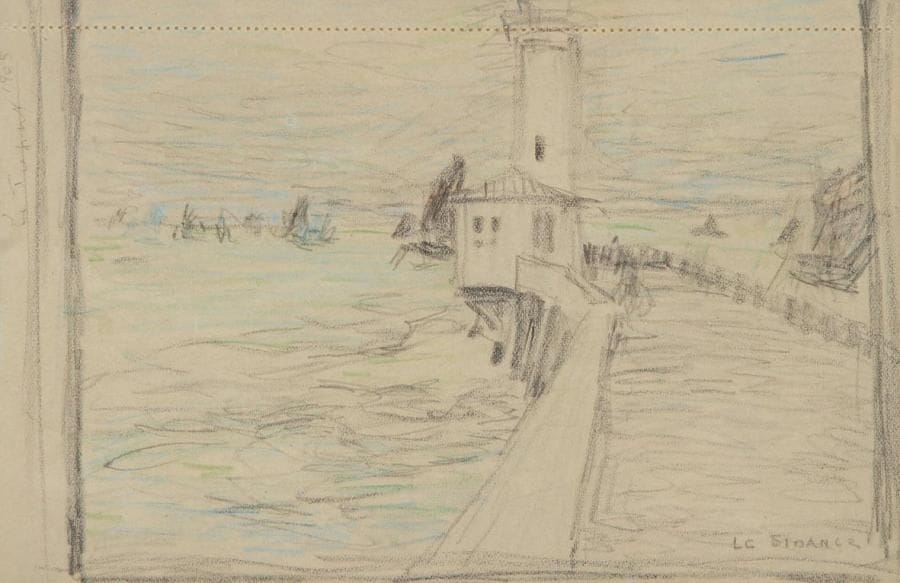 Henri LE SIDANER (1862-1939)
Le Tréport, 1905. Dessin aux crayons de couleur. Signé en bas à droite. Situé et daté en haut à gauche. 12 x 18 cm. Bibliographie:. Yann Farinaux, Catalogue Raisonné de l'oeuvre d'Henri Le Sidaner, numéro 946, reproduit