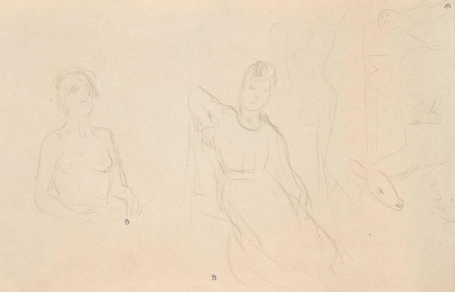 Pierre BONNARD (1867-1947)
Étude de femme. Dessin au crayon. Porte le cachet du monogramme. (Lugt 3887). 20 x 31 cm