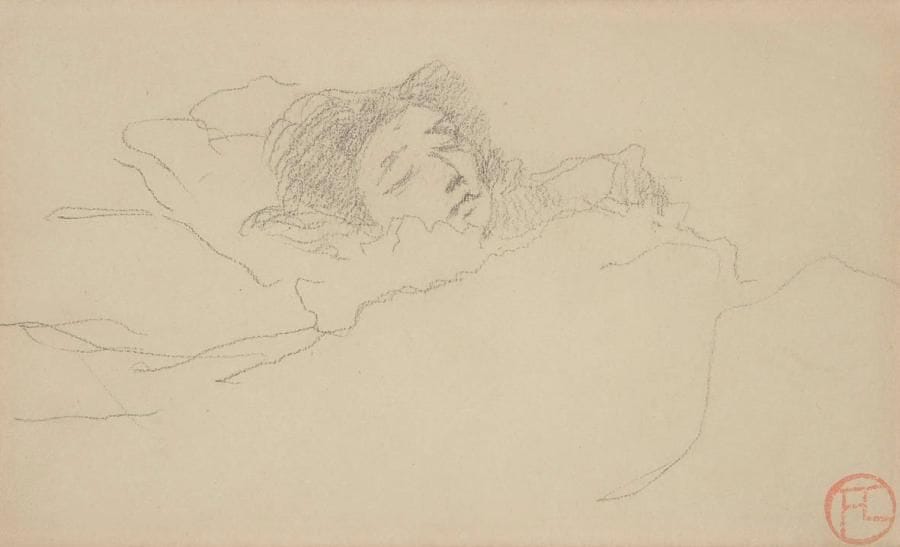 Henri de TOULOUSE-LAUTREC (1864-1901)
Gasparine couchée. Dessin à la mine de plomb. Porte le cachet rouge du monogramme en bas à droite. (Lugt 1338). Dessin de recherche pour la couverture de l'«Etoile Rouge» de p. Leclercq (Delteil n° 231). Au verso: Perroquet de face. 9 x 15 cm. Provenance:. - Ancienne collection Maurice Joyant. - Collection particulière, Etats-Unis. Exposition:. T.-Lautrec, rétrospective, galerie Manzi-Joyant, Paris, 1914, n° 185. Bibliographie:. - Maurice Joyant, Lautrec II, page 77, n° 229. - M. G. Dortu, Toulouse-Lautrec et son oeuvre, Catalogue Raisonné, volume VI, éditions Collectors, 1971, reproduit page 789, n° D.4412 et D.4413