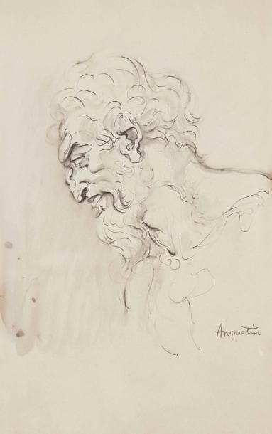 LOUIS ANQUETIN (1861-1932)
Autoportrait. Dessin à l'encre et lavis d'encre. Porte le cachet de la signature en bas à droite. 32,5 x 20,5 cm. Provenance:. Vente de l'atelier Louis Anquetin, Paris, 2008