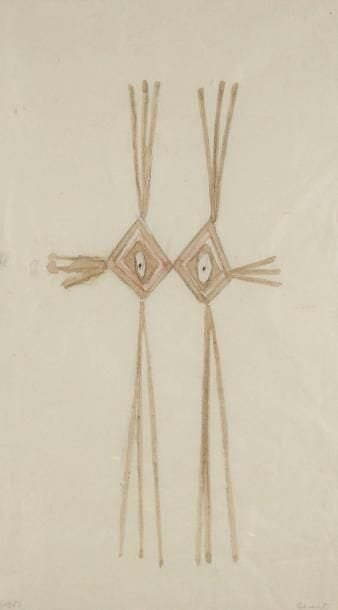 Jean-Luc Parant (né en 1945)
Série des Yeux, 1963. Dessin au crayon et aquarelle. Signé et daté. 47 x 26,5 cm