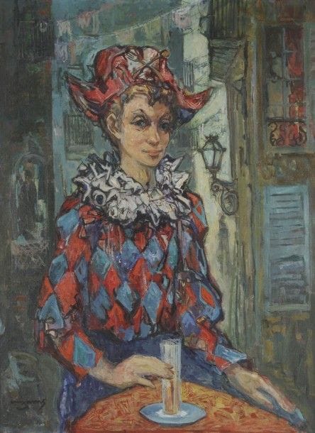 Pedro CREIXAMS [catalan] (1893-1965)
L’Arlequin
Huile sur toile.
Signée en bas à gauche.
Signée au dos.
81 x 60 cm