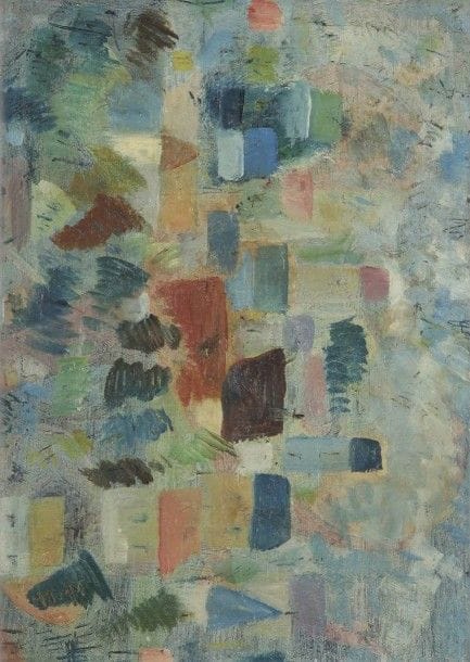 ÉCOLE FRANÇAISE du XXe siècle
Paysage aux toits
Huile sur toile.
Trace de signature en bas à droite.
24 x 33 cm
