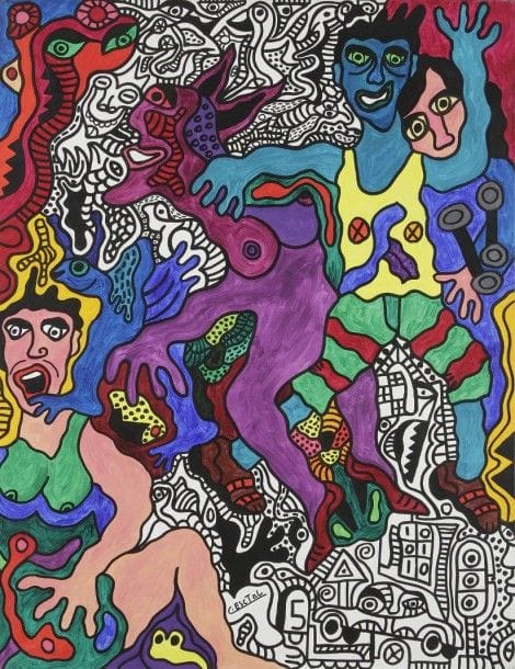 Christian ESCTAL (né en 1955)
Respiration sportive en ville
Acrylique sur toile.
Signée en bas au milieu.
Signée et titrée au dos.
116 x 97 cm