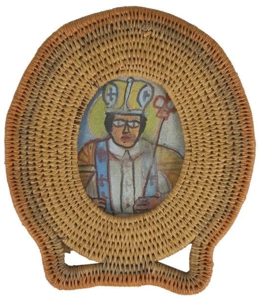 Krynicki NIKIFOR [polonais] (1895-1966)
Saints personnages ou évêques
3 aquarelles et gouaches.
8,5 x 5,5 cm, 8 x 6 cm et 9 x 6,5 cm