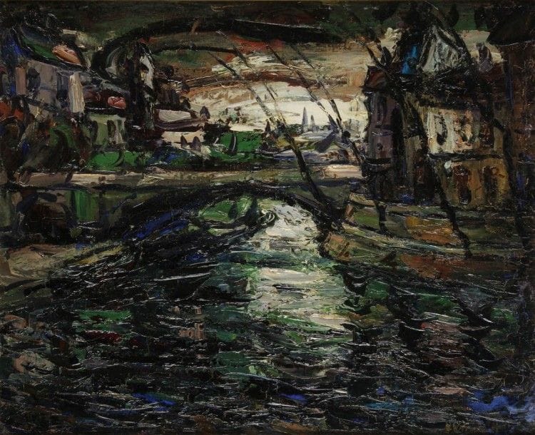 Maurice VAGH-WEINMANN (1899-1986)
Paris, pont sur la Seine, 1957
Huile sur toile.
Signée et datée en bas à droite.
50 x 61 cm