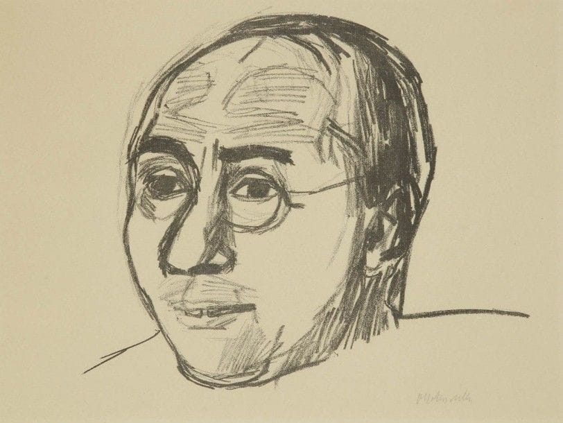 Oskar KOKOSCHKA (1886-1980)
Portrait de galeriste
Lithographie.
Signée en bas à droite.
29 x 39 cm