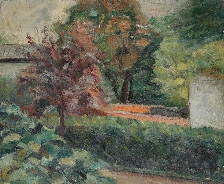 Alexandre ALTMANN (1885-1950)
Le Jardin Huile sur toile. Signée au dos. (Petits manques). 38 x 46 cm