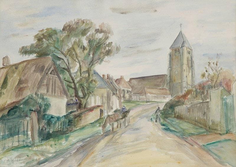 Henri EPSTEIN (1892-1944)
Rue de l'Église Aquarelle. Signée en bas à gauche. 41 x 54 cm