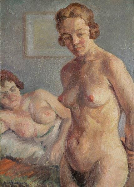 David FRIEDMANN (1893-1980)
Deux nus Huile sur toile. Signée en bas à gauche. (Accidents et restaurations). 50 x 36 cm
