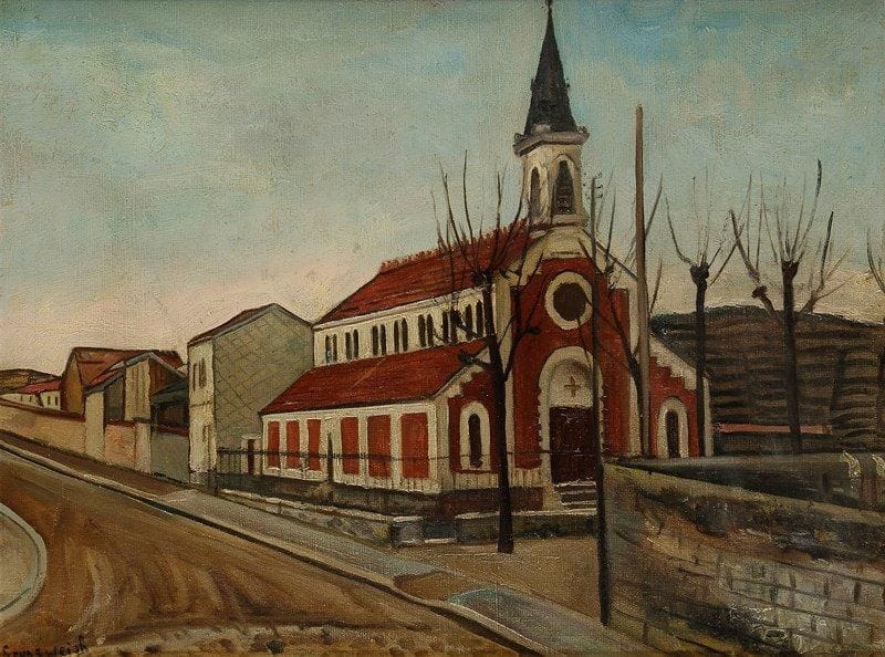 Nathan GRUNSWEIGH [polonais] (1880-1943)
L'Église du village Huile sur toile. Signée en bas à gauche. 46 x 61 cm