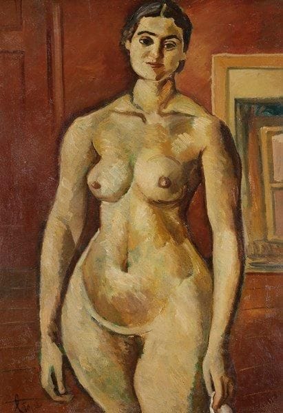 Louis LATAPIE (1891-1972)
Nu debout, 1935 Huile sur toile. Signée en bas à gauche. Signée et datée au dos. 92 x 65 cm