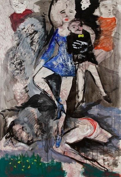 Zvy MILSHTEIN (né en 1934)
En soirée Huile sur toile. Signée en bas à droite. 195 x 130 cm