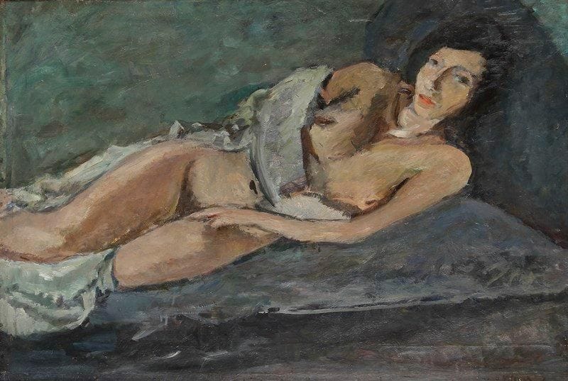 LAZARE VOLOVICK (1902-1977)
Nu au drap Huile sur toile. Signée en bas à droite. 68 x 100 cm