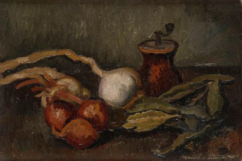 Pierre DUBREUIL (1891-1970)
Nature morte au moulin à poivre Huile sur toile. Signée au dos sur le châssis. 24 x 35 cm