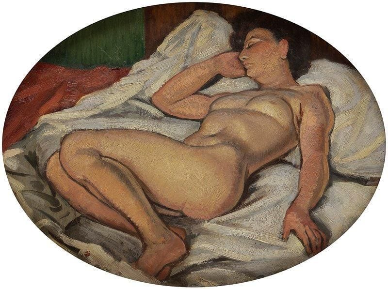 Pierre DUBREUIL (1891-1970)
Nu ovale Huile sur panneau ovale. Signée en bas à droite. 32 x 40 cm