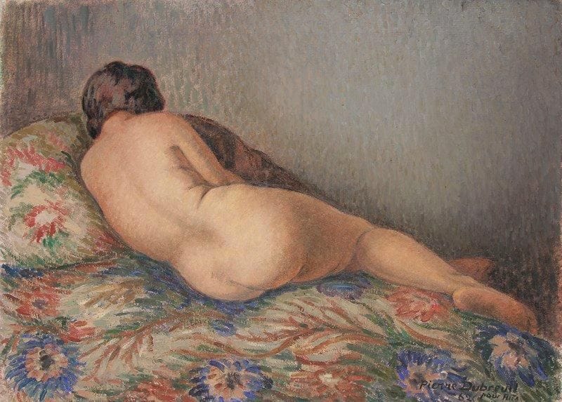 Pierre DUBREUIL (1891-1970)
Nu pour Rita, 1962 Huile sur toile. Signée, datée et annotée en bas à droite. 55 x 73 cm