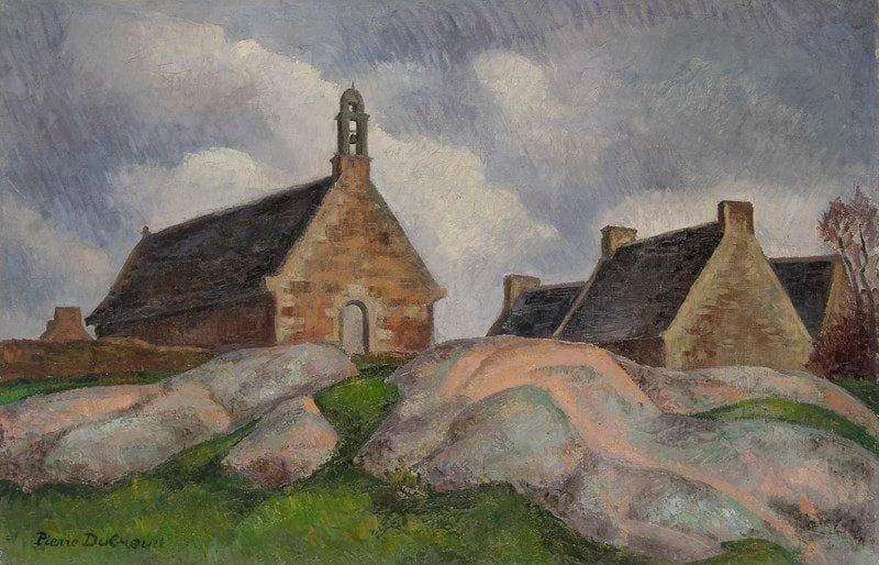Pierre DUBREUIL (1891-1970)
La Chapelle aux rochers, 1924 Huile sur toile. Signée en bas à gauche. 65 x 100 cm Bibliographie: Pierre Dubreuil, Éditions Avant et Après, Paris, 1991, reproduit page 99.