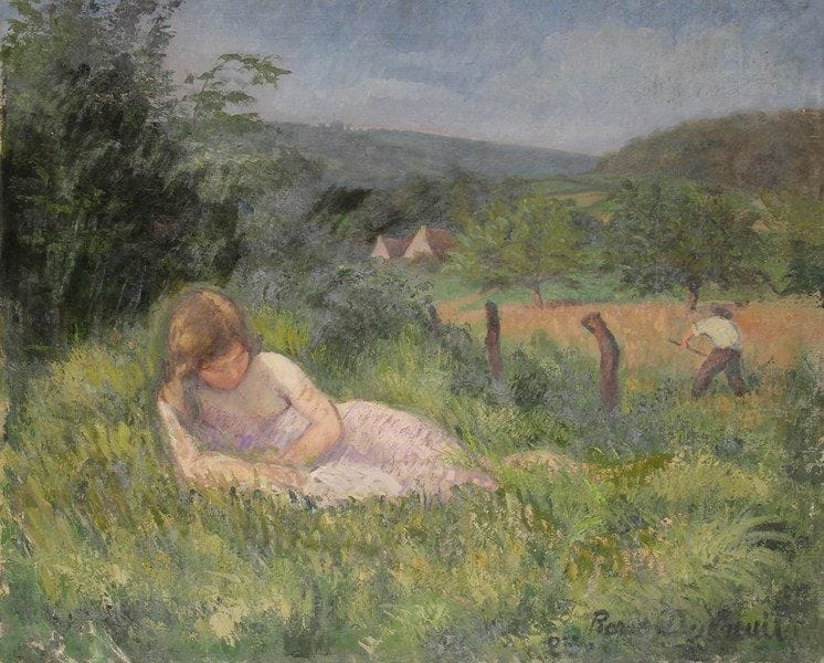 Pierre DUBREUIL (1891-1970)
Livia à Chevreuse, 1922 Huile sur toile. Signée en bas à droite. (Accidents). 81 x 100 cm