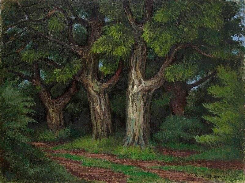 Pierre DUBREUIL (1891-1970)
Les Grands arbres, 1950 Huile sur toile. Signée en bas à droite. 60 x 81 cm