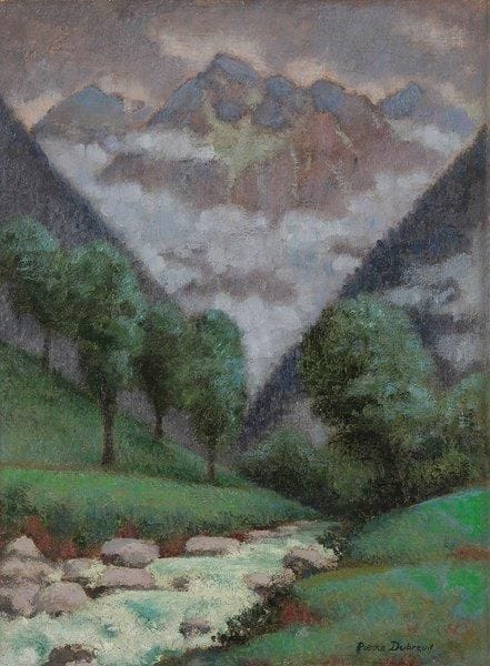 Pierre DUBREUIL (1891-1970)
Le Torrent en montagne Huile sur toile. Signée en bas à droite. 61 x 45 cm