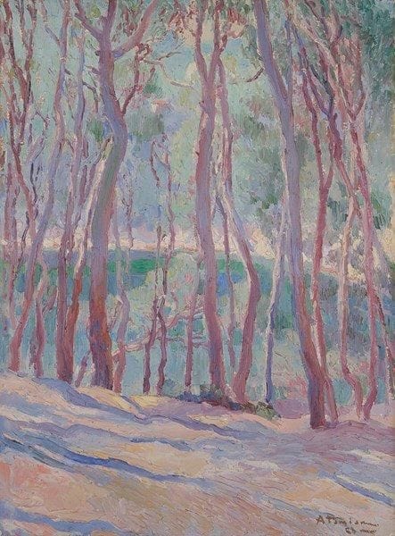 Charles Garabed ATAMIAN (1872-1947)
Sous-bois Huile sur toile. Signée en bas à droite. 73 x 64 cm