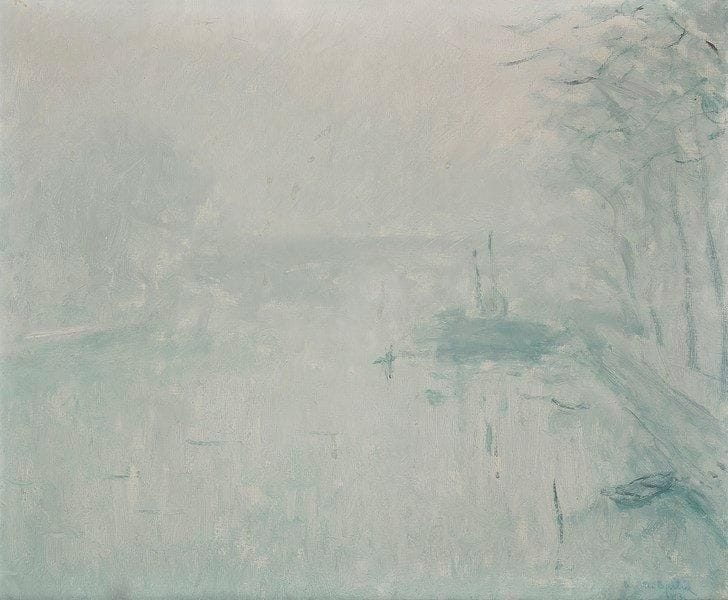 André BARBIER (1883-1970)
Brume sur la Seine, 1933 Huile sur toile. Signée et datée en bas à droite. 50 x 65 cm