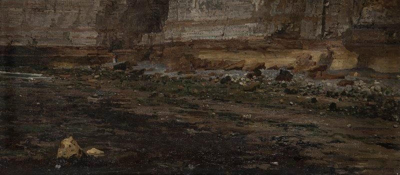 Marie François FIRMIN-GIRARD (1838-1921)
Falaises à la nuit tombante Huile sur toile. Signée en bas à droite. (Petite restauration). 25 x 54 cm