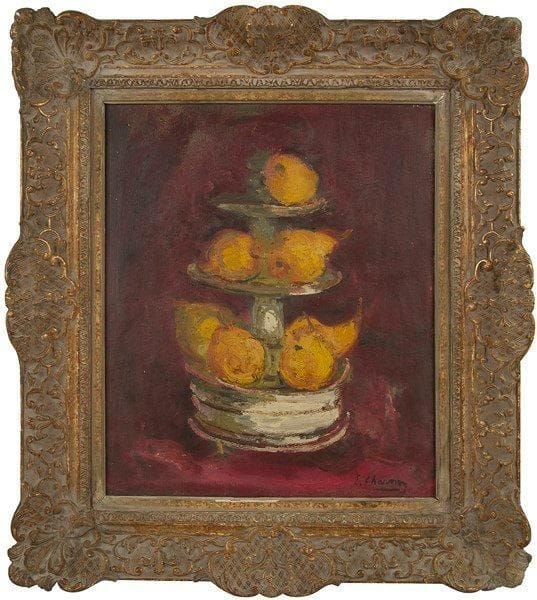 Émilie CHARMY (1877-1974)
Serviteur avec des poires Huile sur toile. Signée en bas à droite. 55 x 46 cm