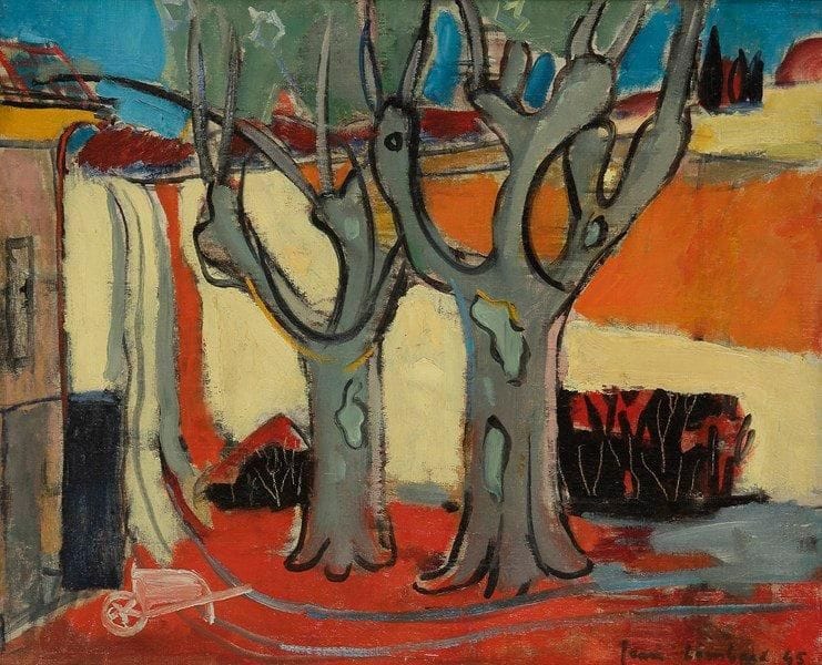 Jean LOMBARD (1895-1983)
Cour de ferme aux arbres, 1945 Huile sur toile. Signée et datée en bas à droite. 50 x 61 cm