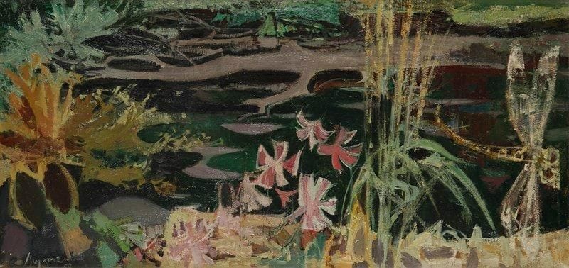 Jean Aujame (1905-1965)
La Libellule, 1950 Huile sur toile. Signée et datée en bas à gauche. 35 x 72 cm Provenance: Galerie Percier, 4 avenue Percier, Paris 8e.