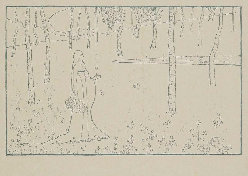 Maurice Dumont (1869-1899)
Carmosine; Mauria ou Sapho. 1895. Glyptographie. 156 x 120 et 189 x 120. Très belles et fraîches épreuves sur vélin, respectivement tirées en jaune orangé et en bleu. La 1re parue dans Pan I, 1 (pour accompagner un article de Roger Marx). Toutes marges. Ens. 2 p