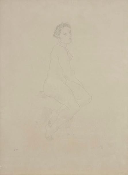 Léonard-Tsuguharu FOUJITA (1886-1968)
Femme nue assise, de profil vers la droite. Vers 1928. Lithographie. À vue: 430 x 550. Buisson non décrit. Très belle épreuve sur japon, numérotée en chiffres romains (III/VIII) et signée à la mine de plomb. Légère oxydation du feuillet. Toutes marges. Cadre