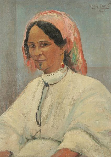 Gaston DUREL (1879-1954)
Marocaine Huile sur toile. Signée et située «Maroc» en haut à droite. 65 x 46 cm