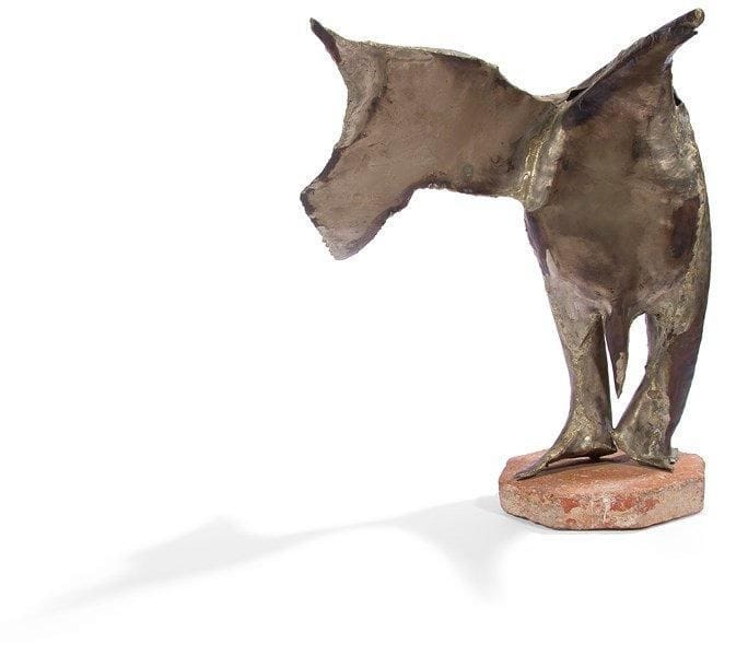 REINHOUD [belge] (1928-2007)

Pingouin, vers 1986-87
Sculpture en cuivre soudé.
Socle en terre cuite.
Hauteur: 43 cm
