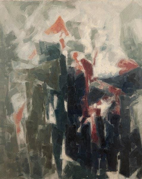 Paul KALLOS [hongrois] (1928-2001)

L'Atelier, 1958
Huile sur toile.
Signée et datée en bas à droite.
Cachet de l'atelier au dos.
100 x 81 cm
